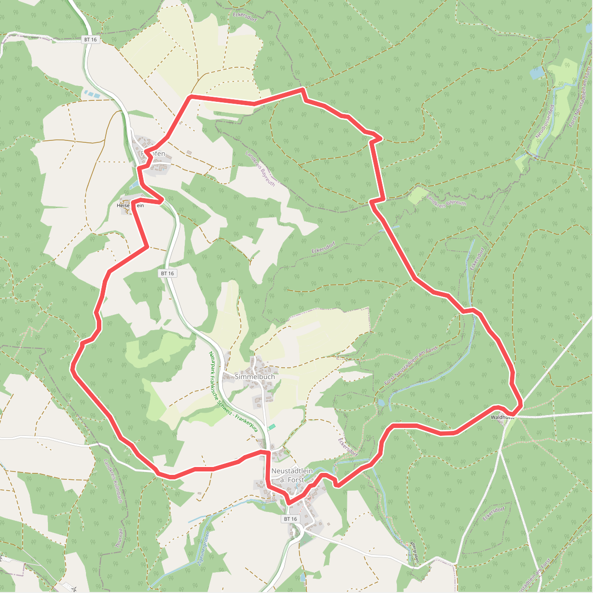 Eckersdorf Rundweg "Wälder & Auen"