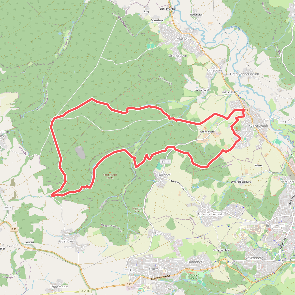 Heinersreuth Rundwanderweg "Brauner Hut"