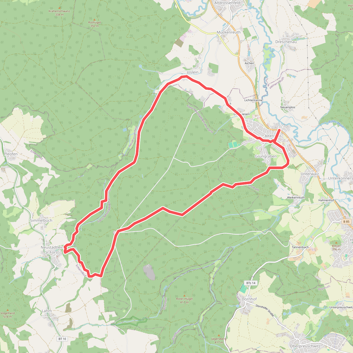 Heinersreuth Rundwanderweg "Oranger Hut"