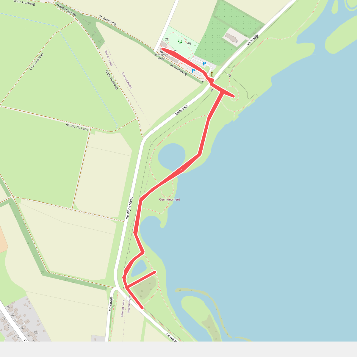 Wandelpad langs de Molenplas