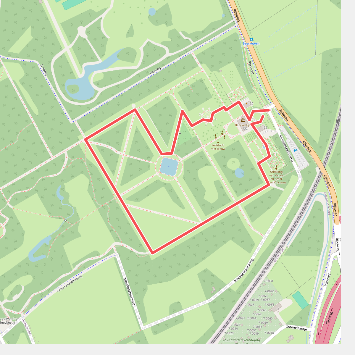 Route langs de hoogtepunten van buitenplaats Beeckestijn