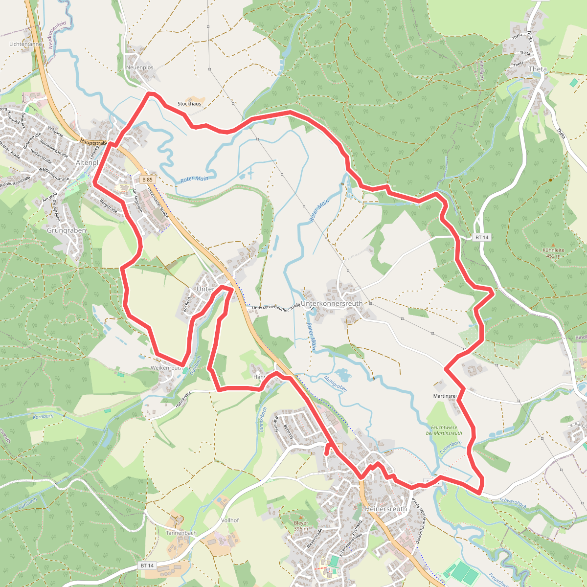 Heinersreuth Rundwanderweg "Blauer Hut"