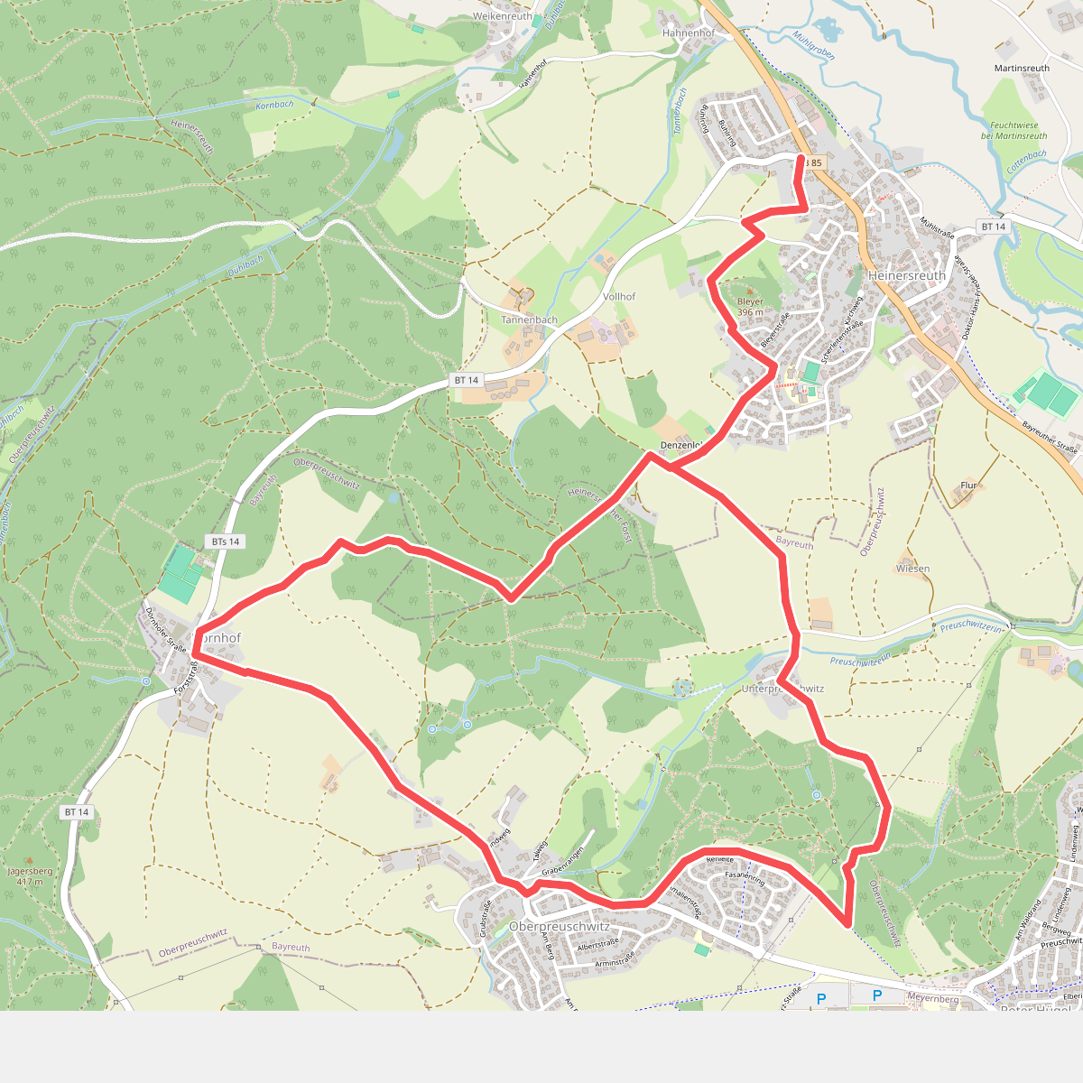 Heinersreuth Rundwanderweg "Grüner Hut"