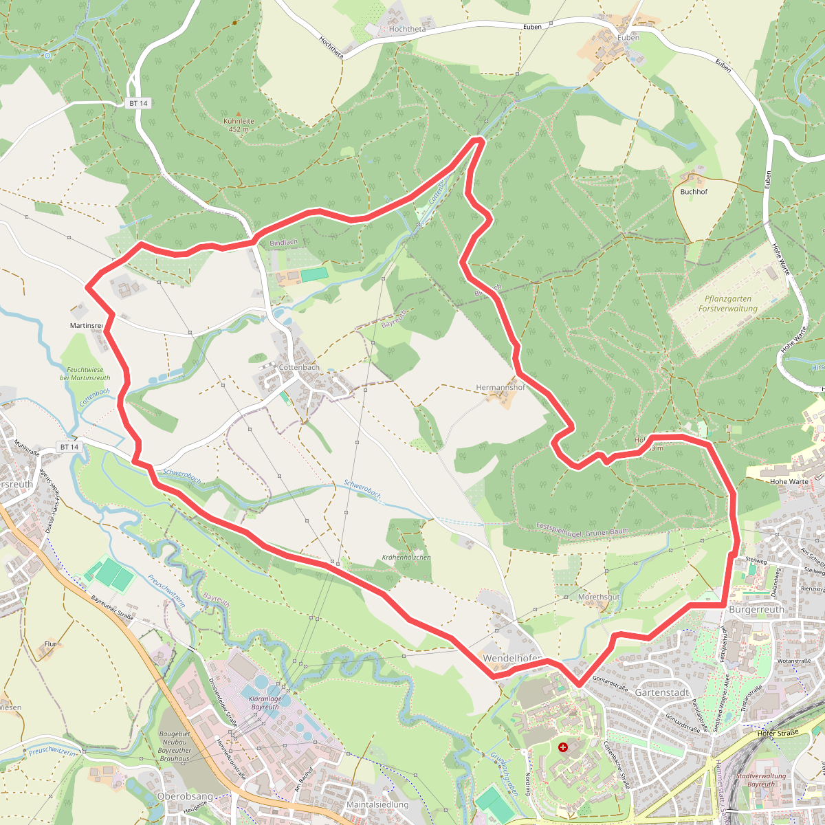 Heinersreuth Rundwanderweg "Roter Hut"