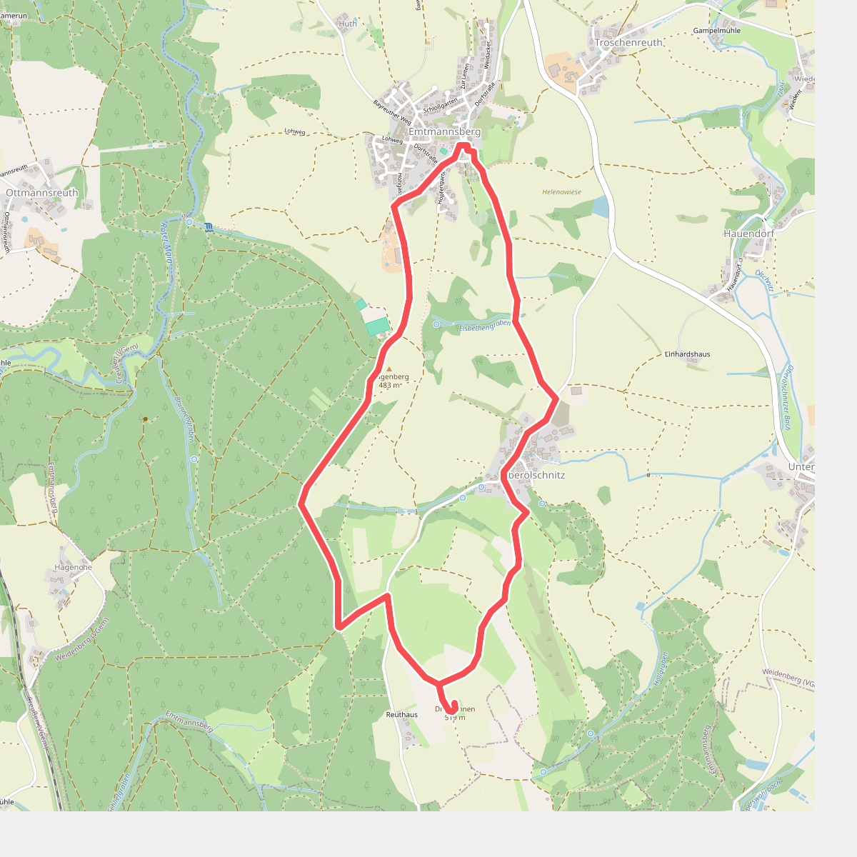 Rundwanderweg Emtmannsberg 2 "Zum Aussichtspunkt Drei Tannen"