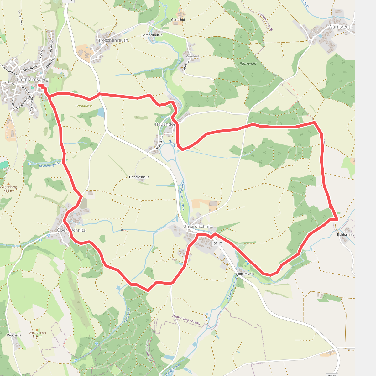 Rundwanderweg Emtmannsberg 3 "Runde durch das Ölschnitztal"