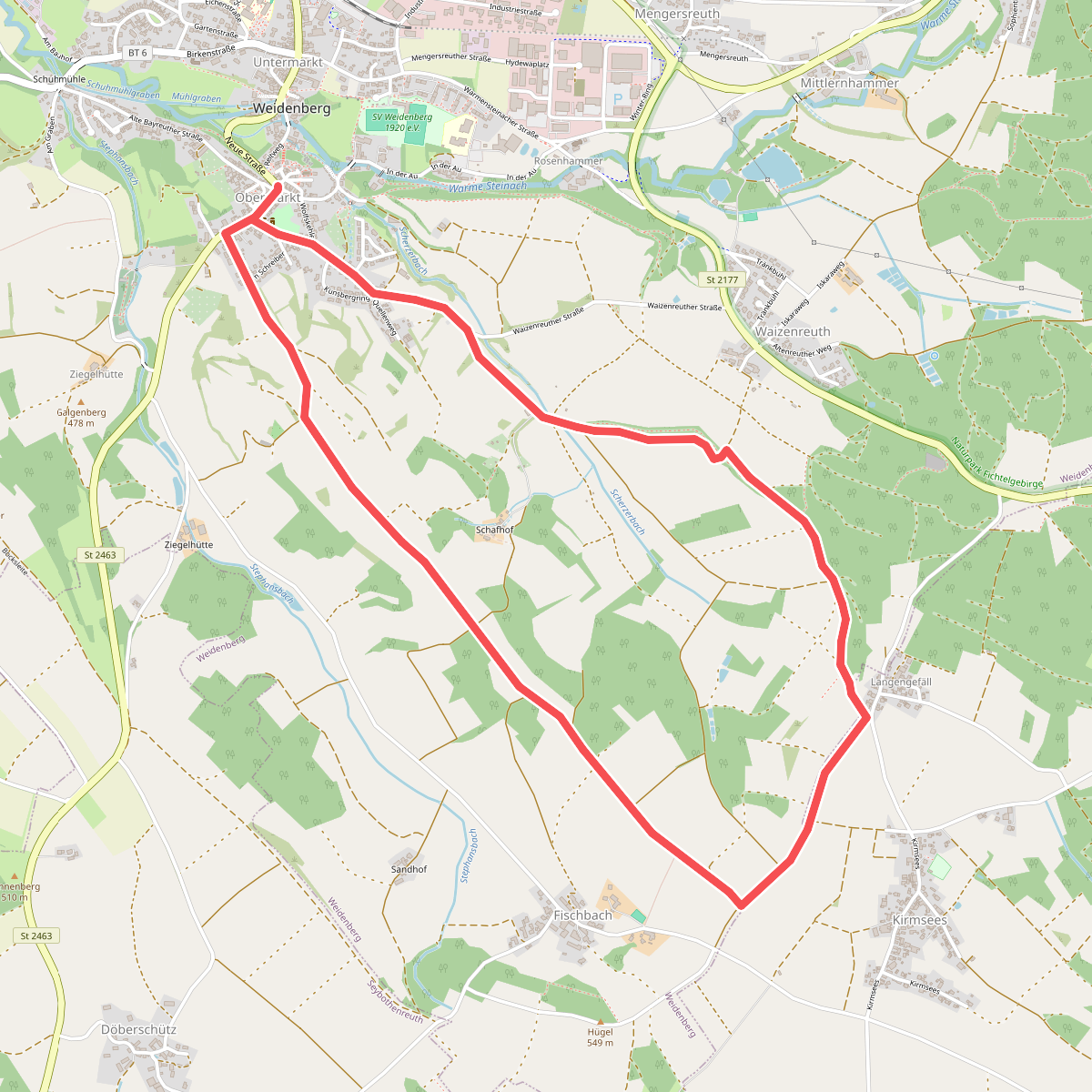 Weidenberg Rundwanderweg Nr. 1