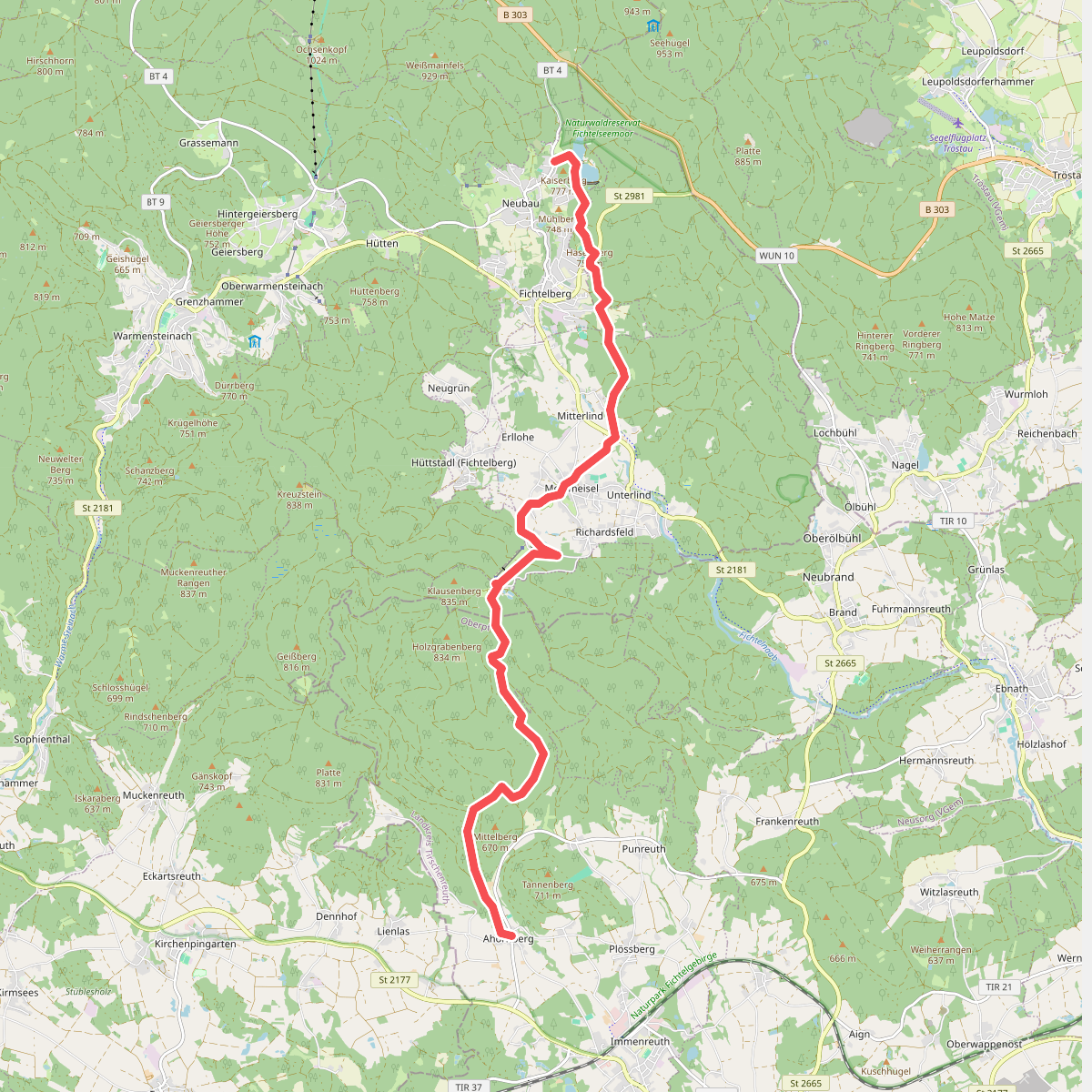 Ahornberg-Fichtelberg (Fichtelseesteig)