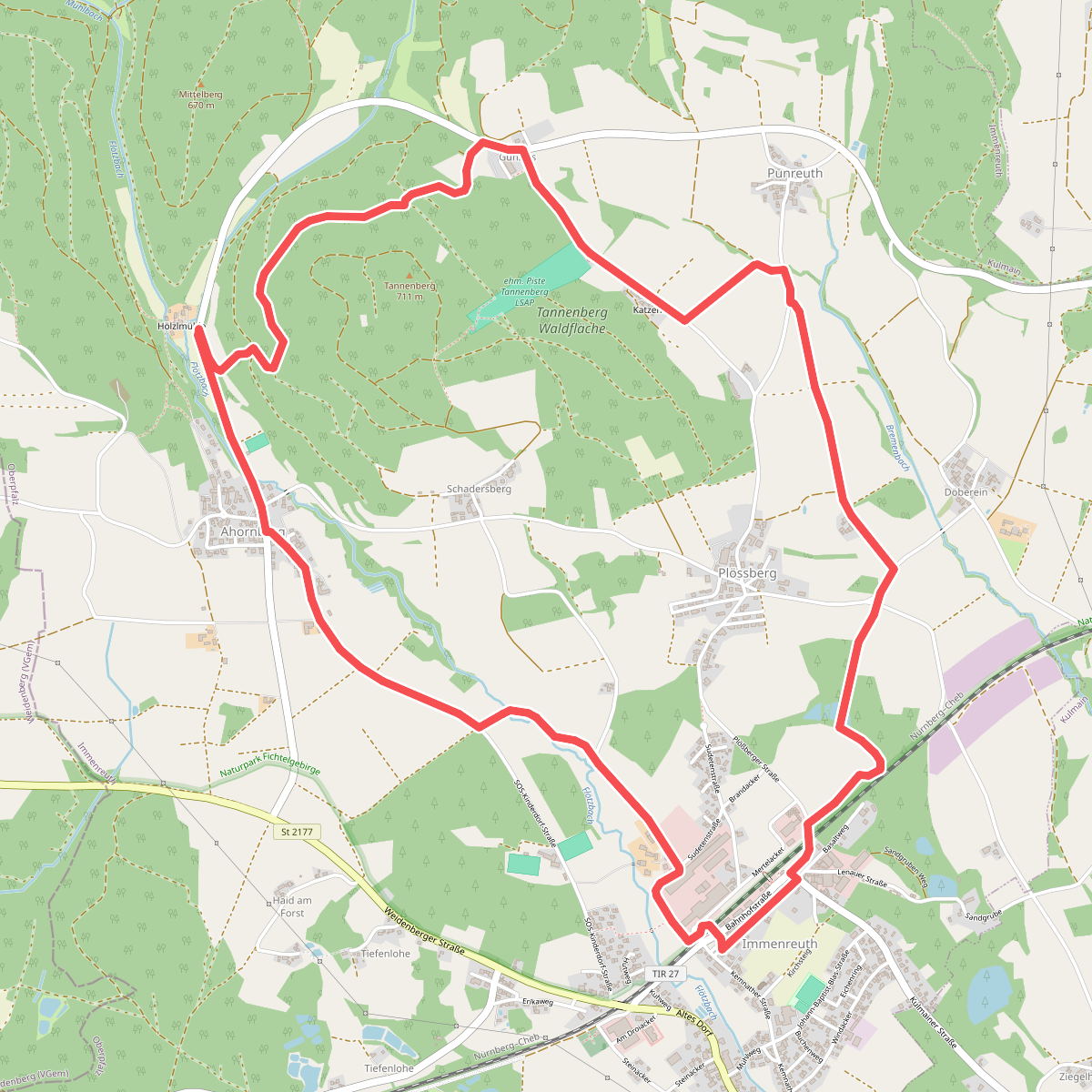 Speichersdorf Rundwanderweg Nr. 7 "Tannenbergweg"