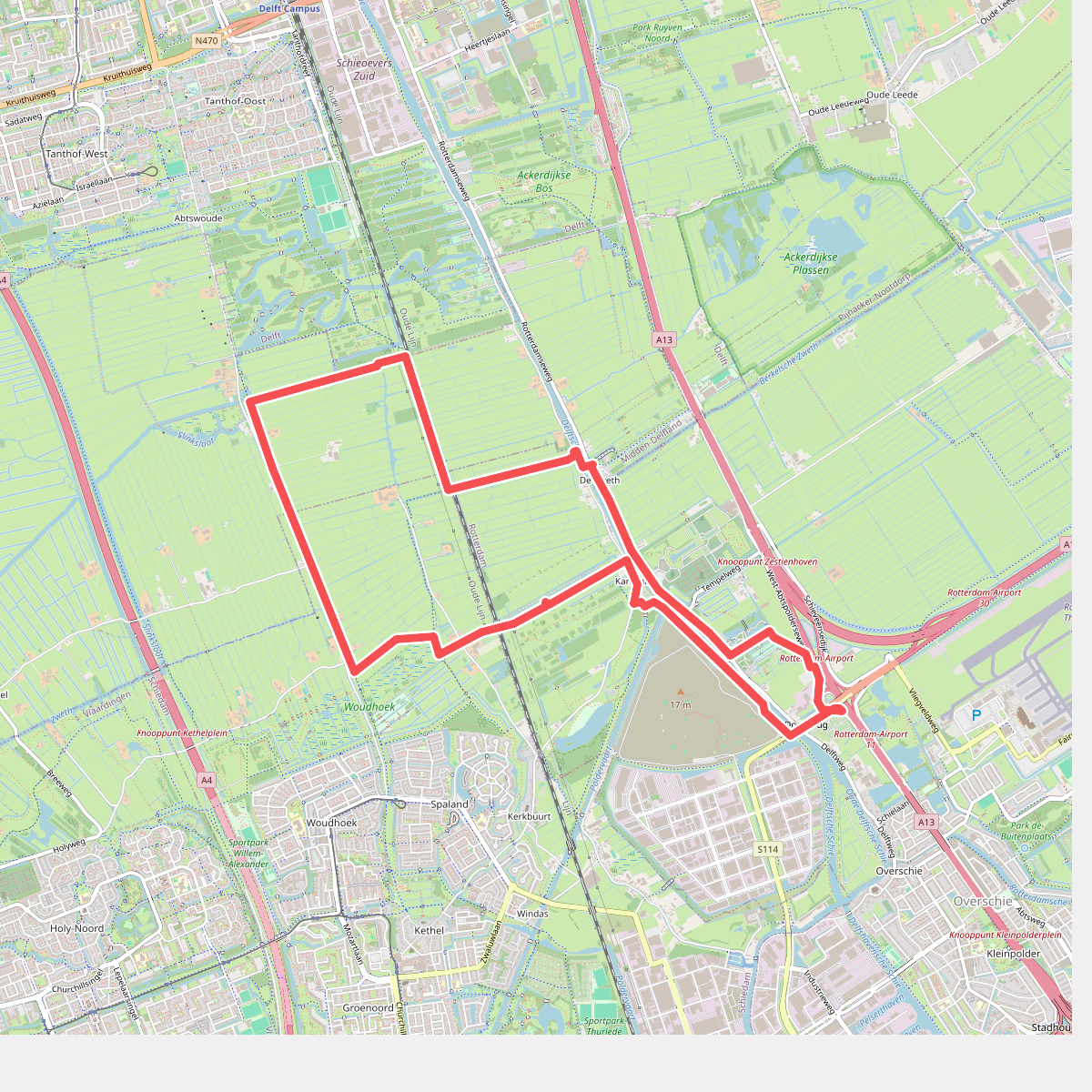 Erfgoedroute Polder Noord-Kethel, Rotterdams platteland