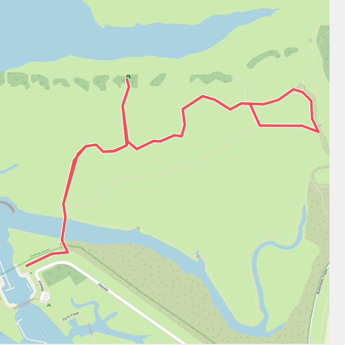 Korte route Dintelse Gorzen, rode route (2,8 km)