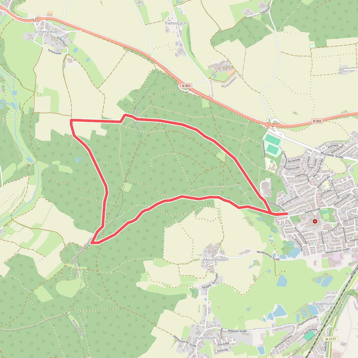 Marktredwitz - Rundwanderweg Nr. 1 - Stadtwald und Wenderner Stein