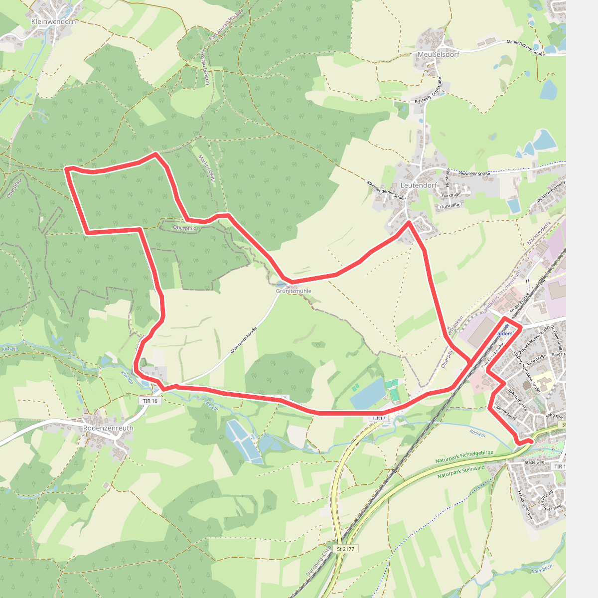 Rundwanderweg Waldershof Nr. 1 "Am Fuß der Kösseine"
