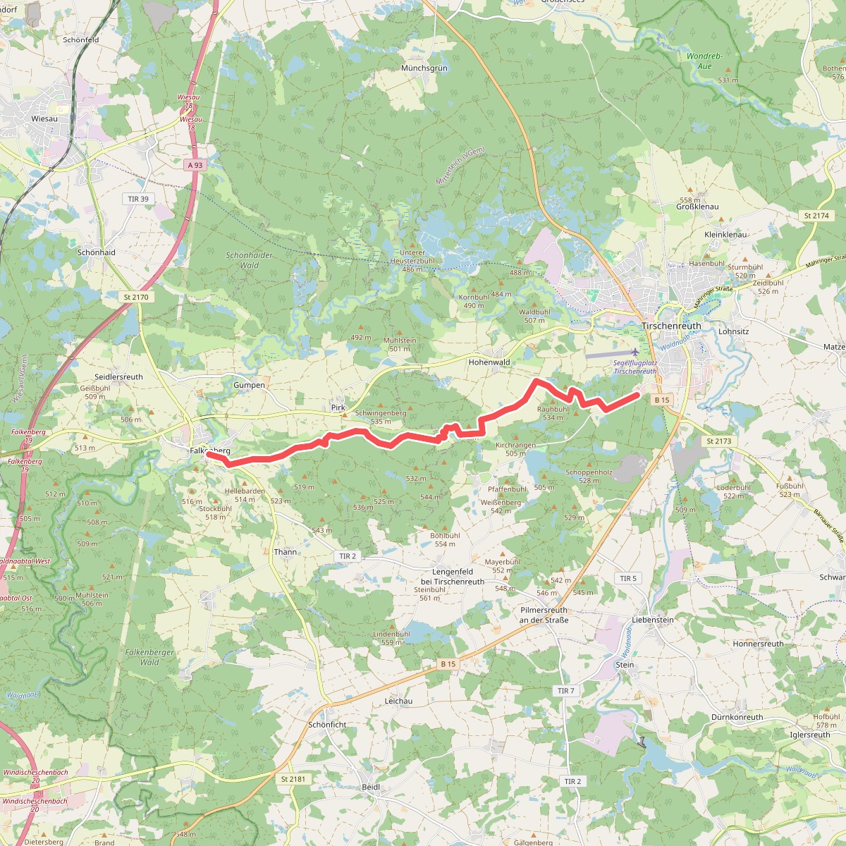 Goldsteig Zuweg Nr.3B Tirschenreuth → Falkenberg