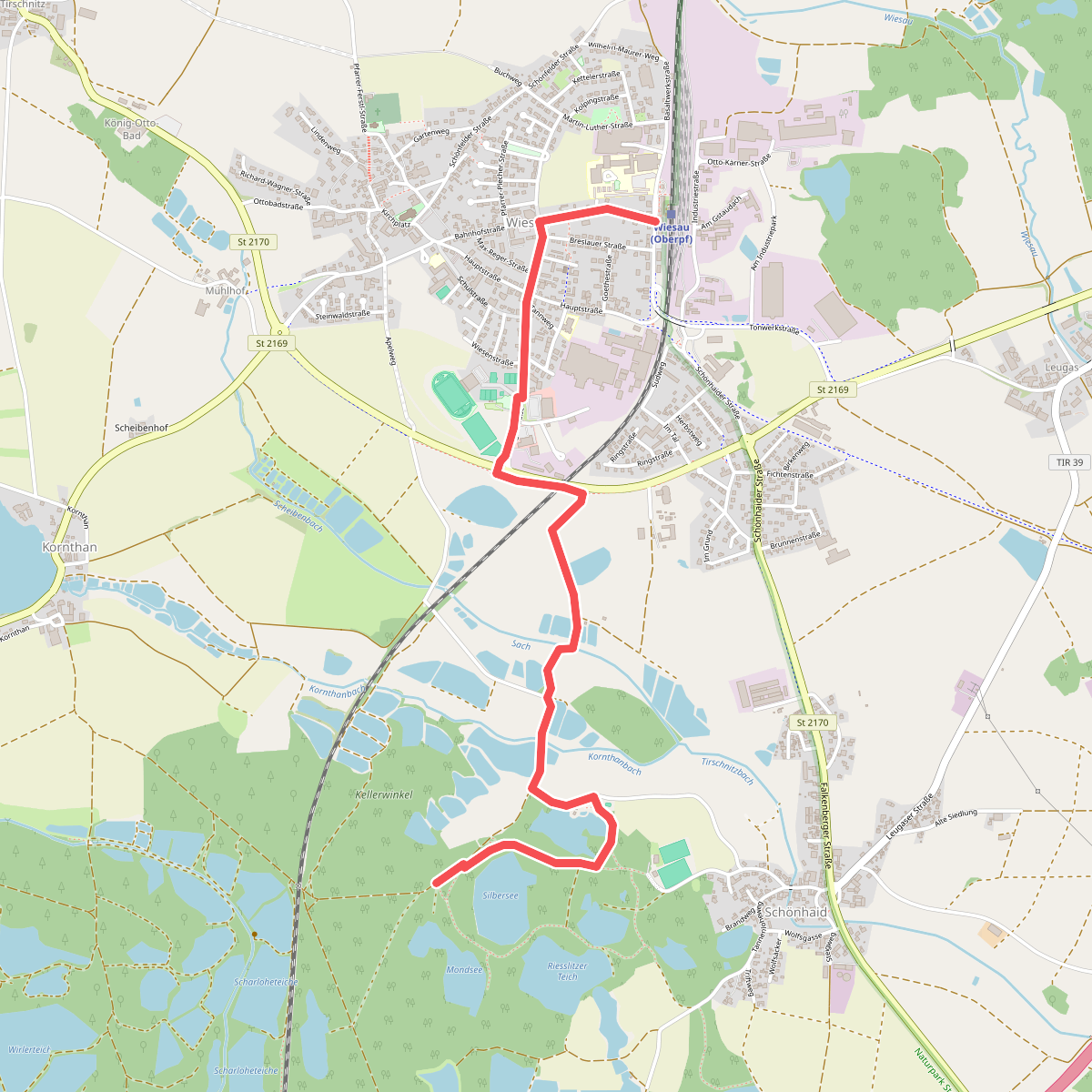 Goldsteig Zuweg Wiesau - Badeseen