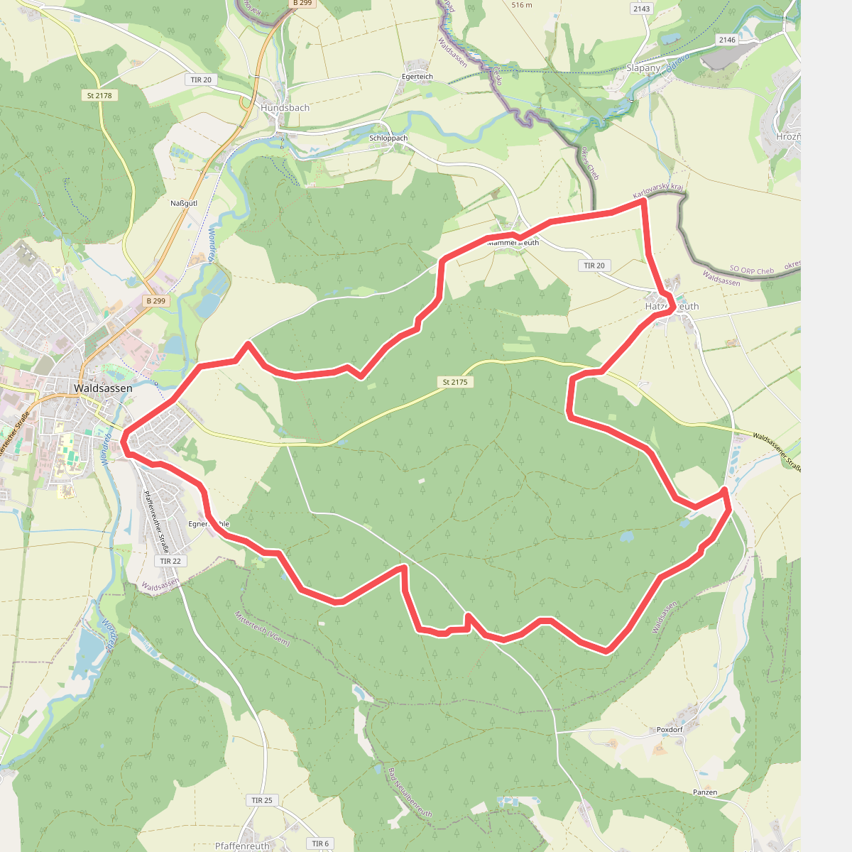 Waldsassener Rundwanderweg 6 - Zur Pfudermühle und nach Hatzenreuth