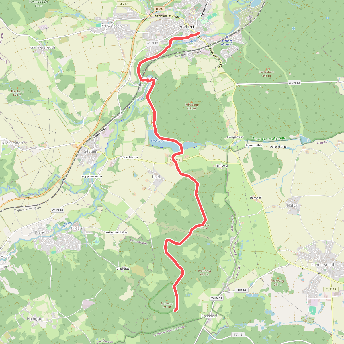 Wanderweg Arzberg-Ruhberg