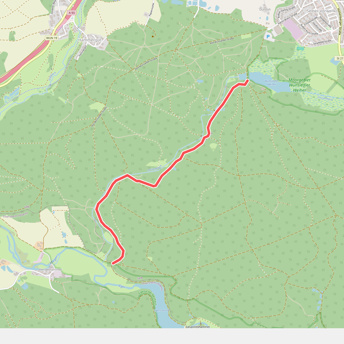 Verbindungsweg Selb (Wunsiedler Weiher) - Egerweg