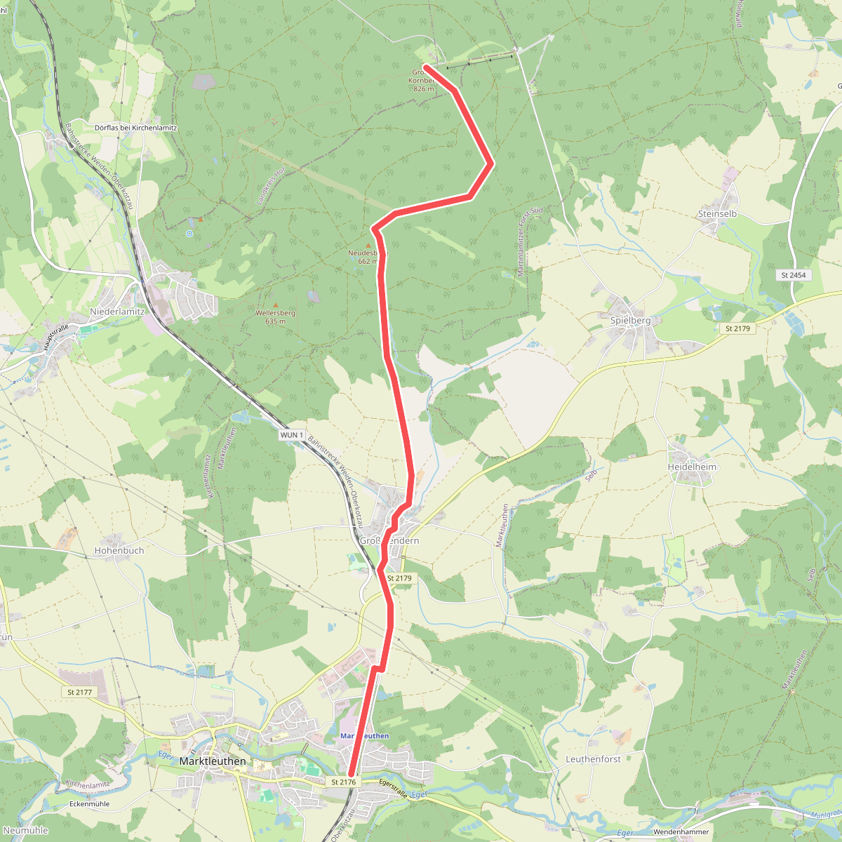 Wanderroute Marktleuthen - Kornberg