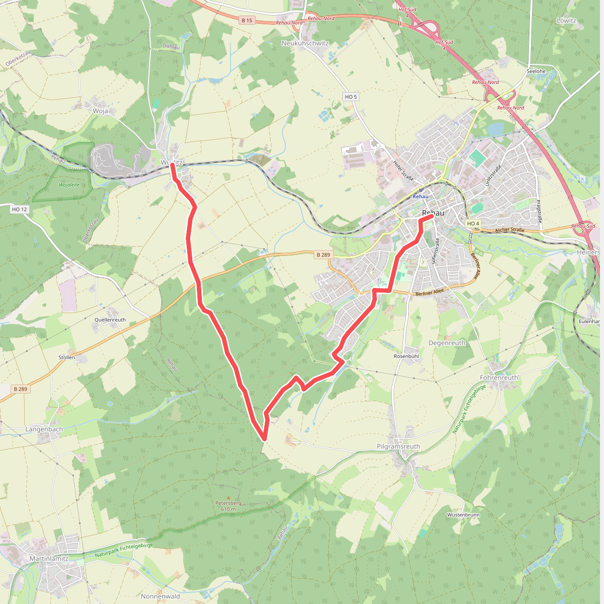 Rehau - Hirschberg - Wurlitz