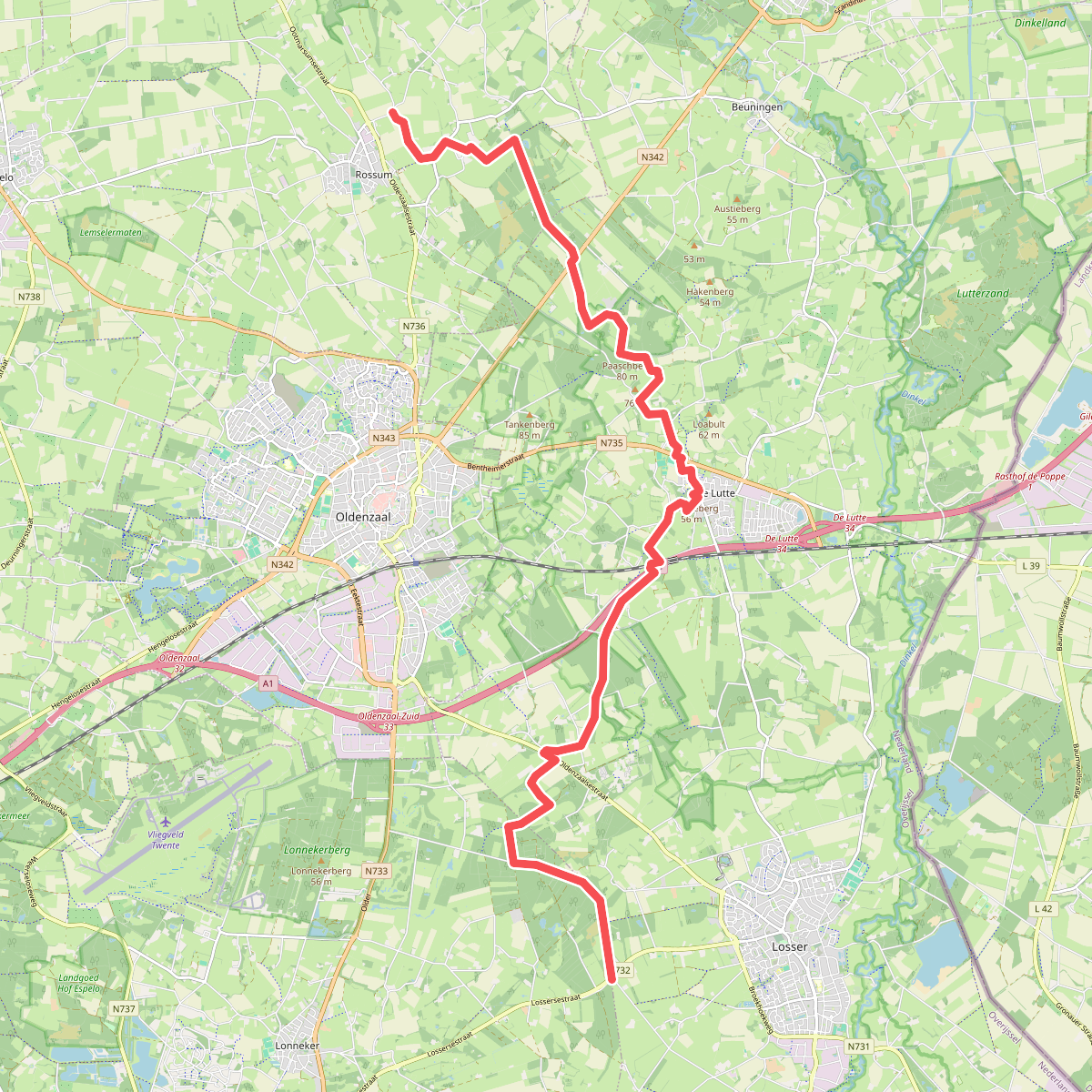 Rossum - Losser, N732 · Noaberpad etappe 12