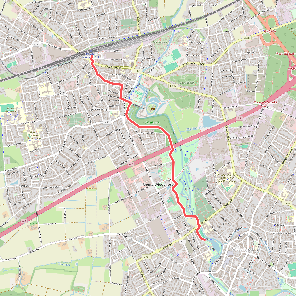 Zuweg Ems-Wall-Promenade