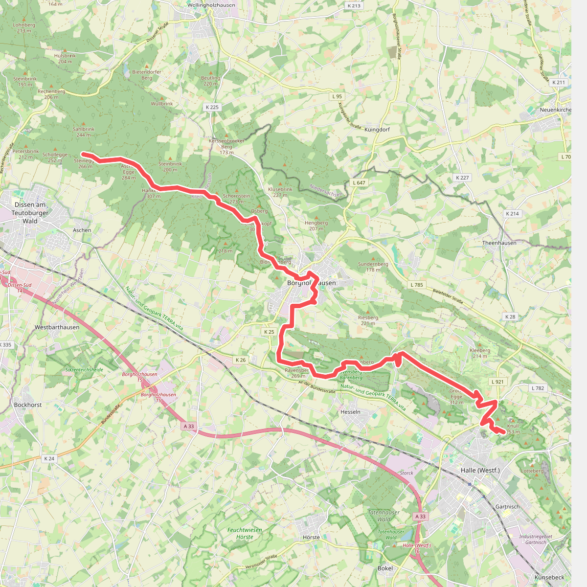 Hermannshöhen - Etappe 05 von Dissen nach Halle (Westf.)