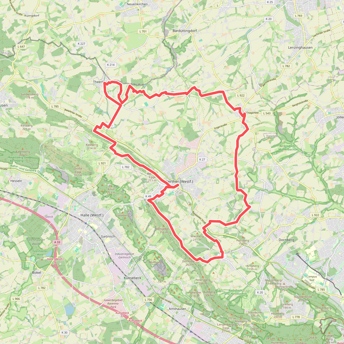 Rundwanderweg um Werther (Westf.)