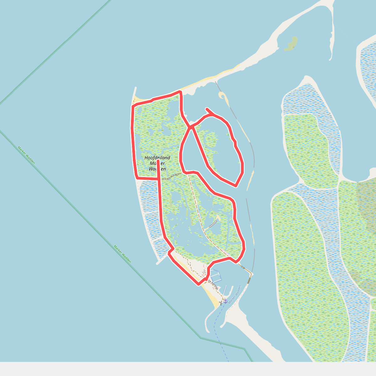 Kustroute op de Marker Wadden