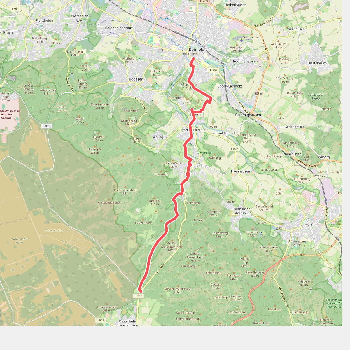 Alter Postweg [Schlangen-Kreuzkrug bis Detmold]