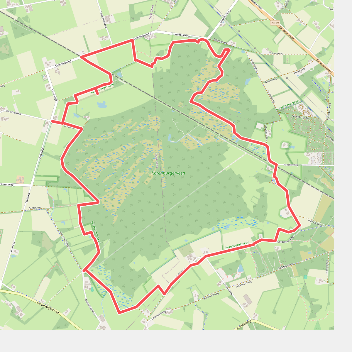 Schaddenpad - rondje Korenburgerveen
