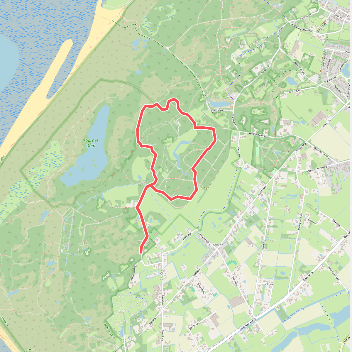 Wandelroute Strypemonde in Voornes Duin
