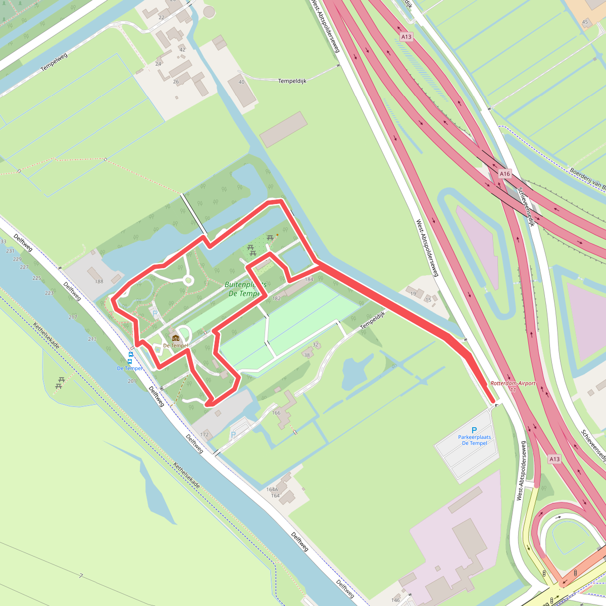 Wandelroute over Buitenplaats de Tempel, Rotterdam