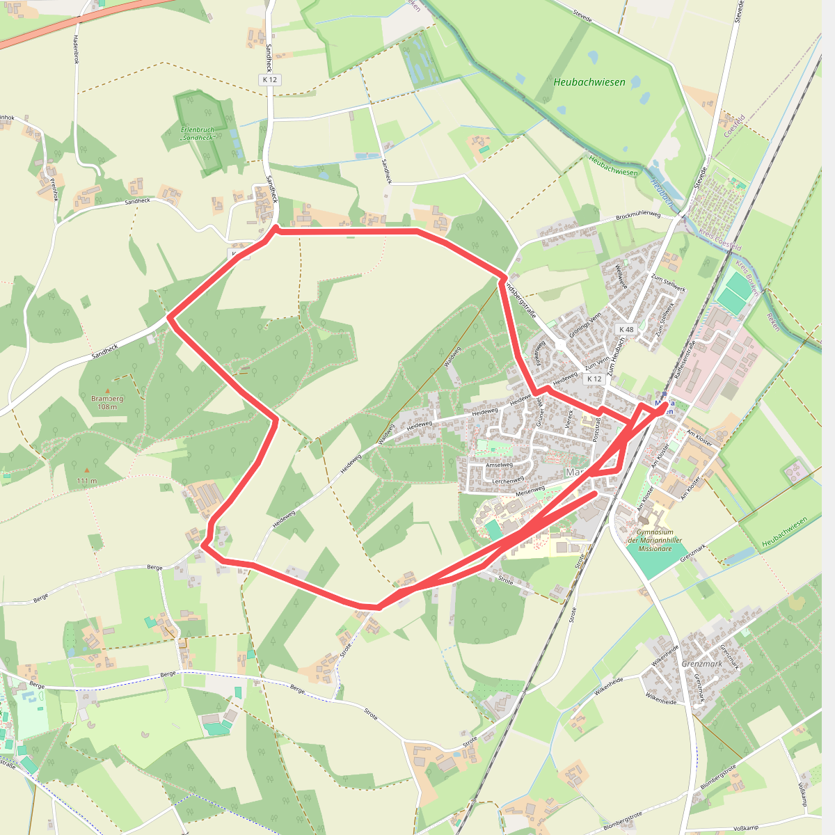 Nordic Walking Rundweg Maria Veen M1