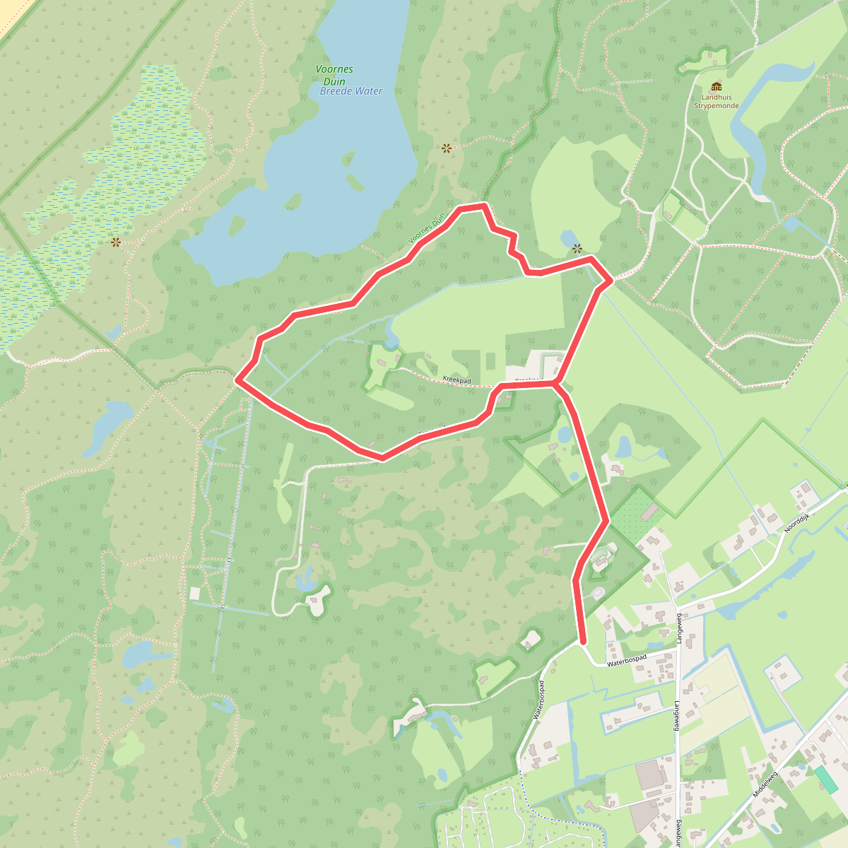 Hardlooproute Breede Water in Voornes Duin
