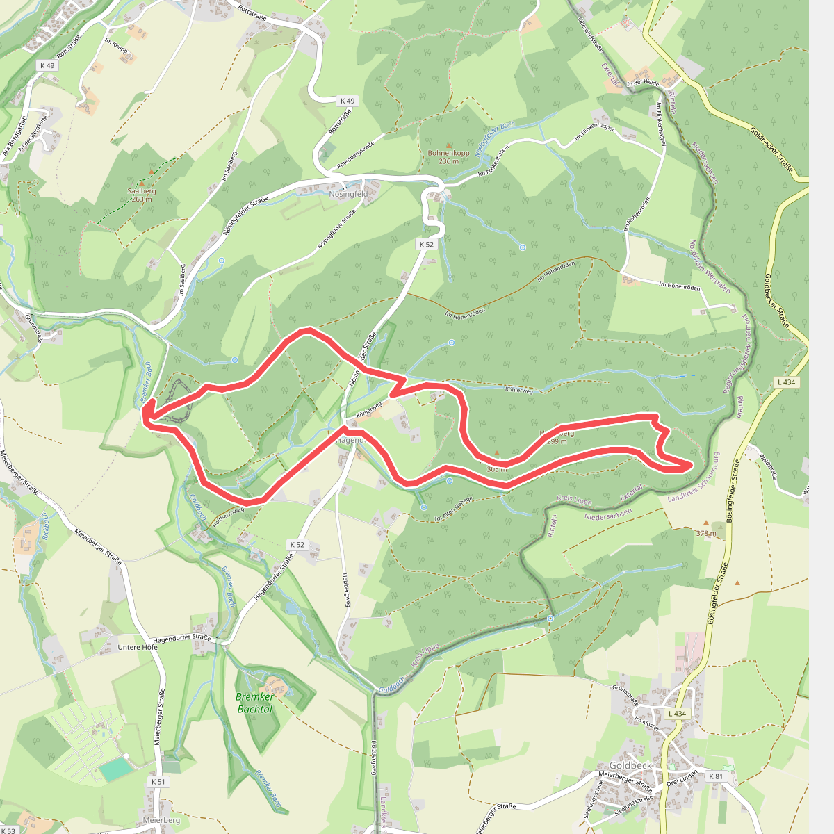 A4, Extertal/ Wanderparkplatz Hagendorf-Hellerberg-Uffoburg-Hagenberg