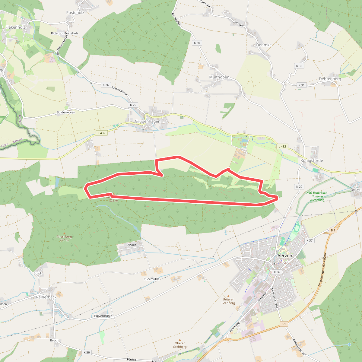 AE8 Rundwanderung auf dem nördlichen Lüninbergsberg oberhalb Schloss Schwöbber
