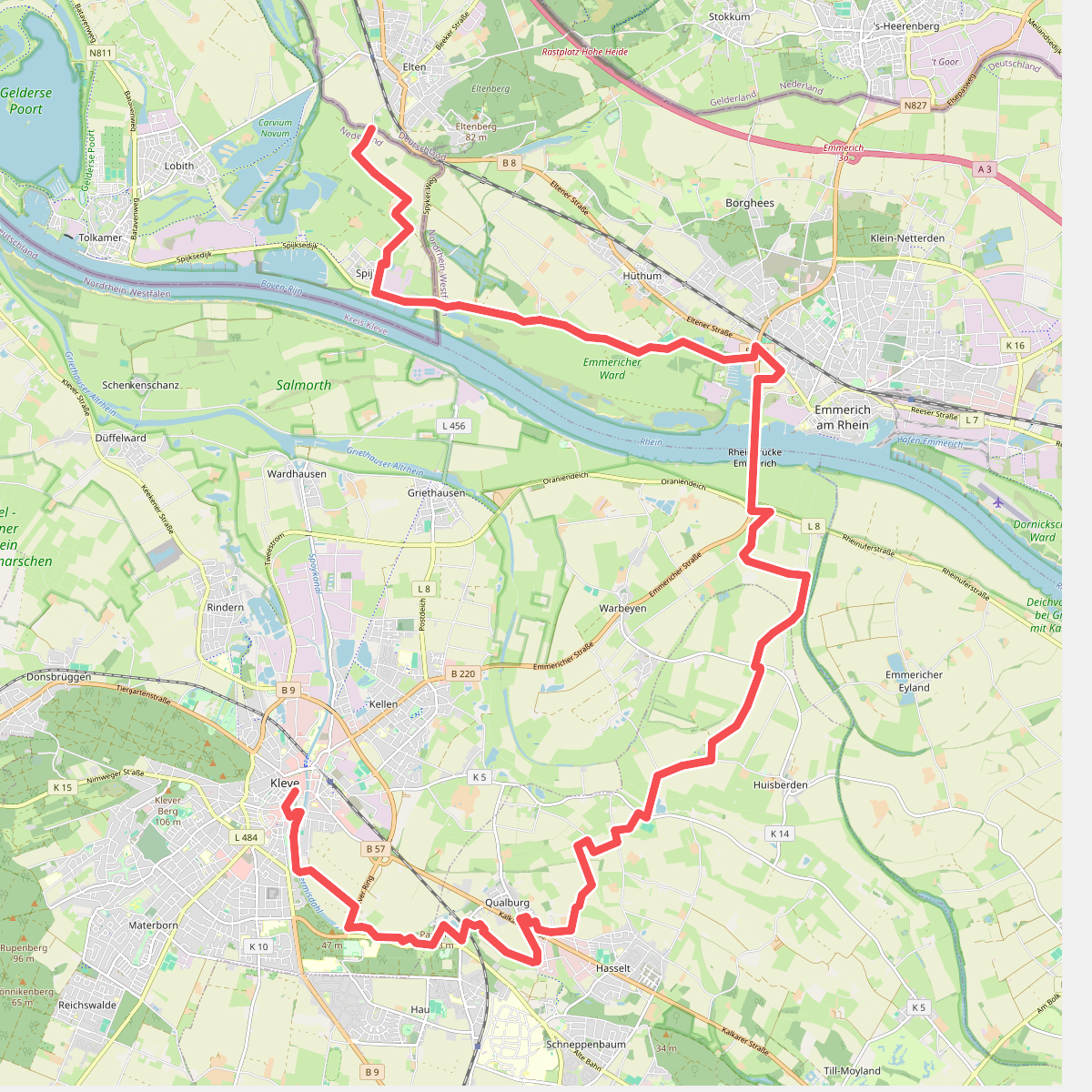 Elten - Kleef · Noaberpad etappe 22