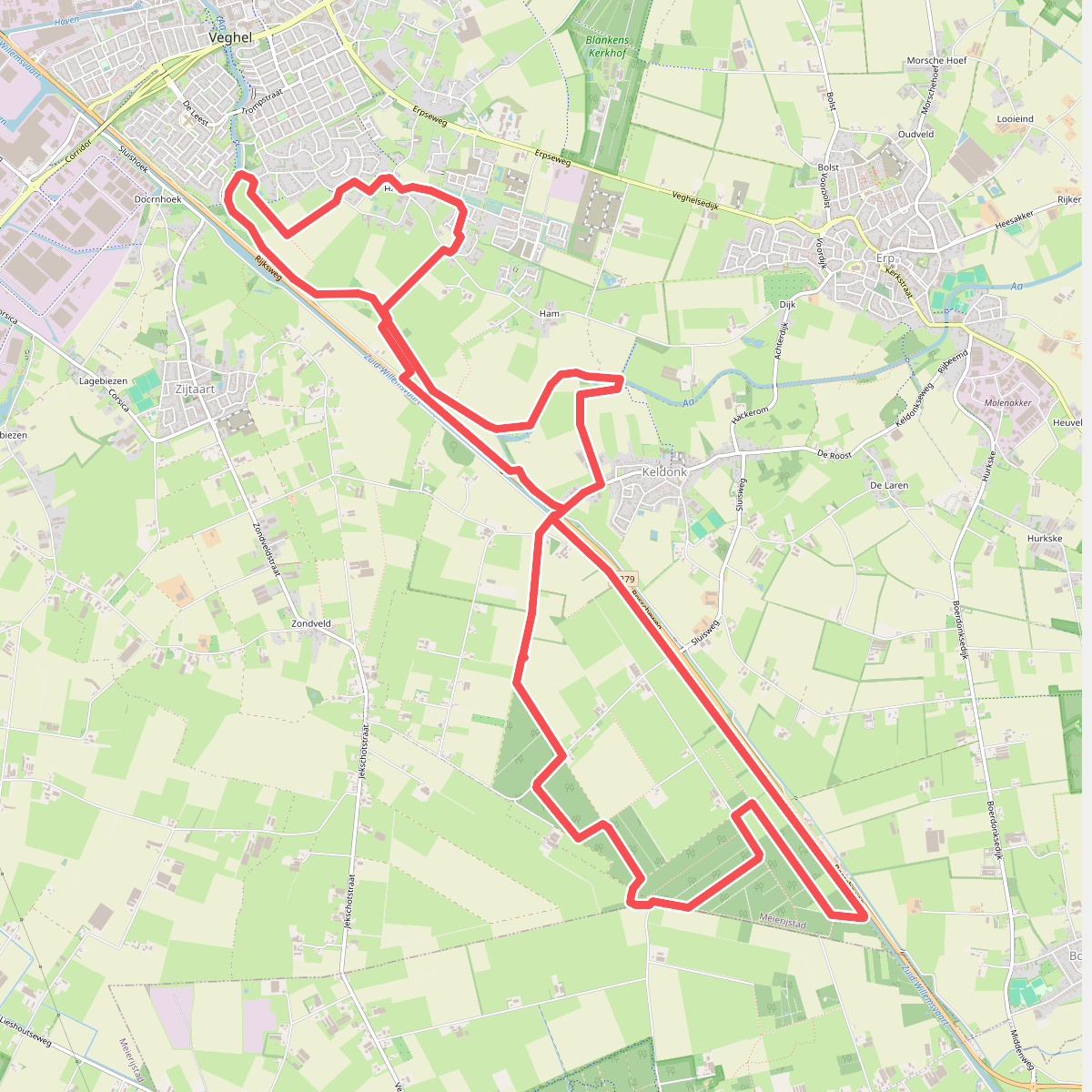 Route langs de Aa door het Lijnt en het Gerecht