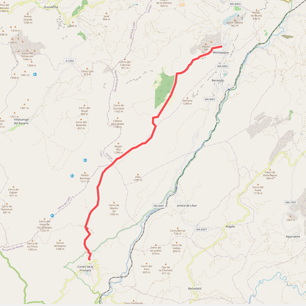 PR-A 252 Montejaque - Cortes de la Frontera
