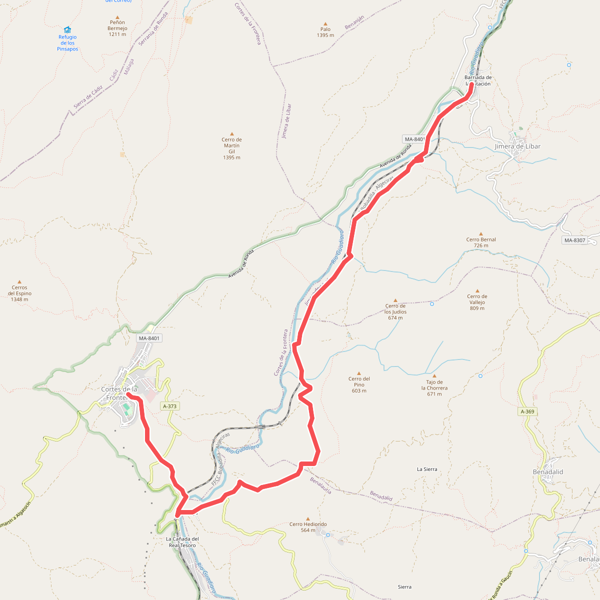 PR-A 255 Estación de Jimera de Líbar - Cortes de la Frontera