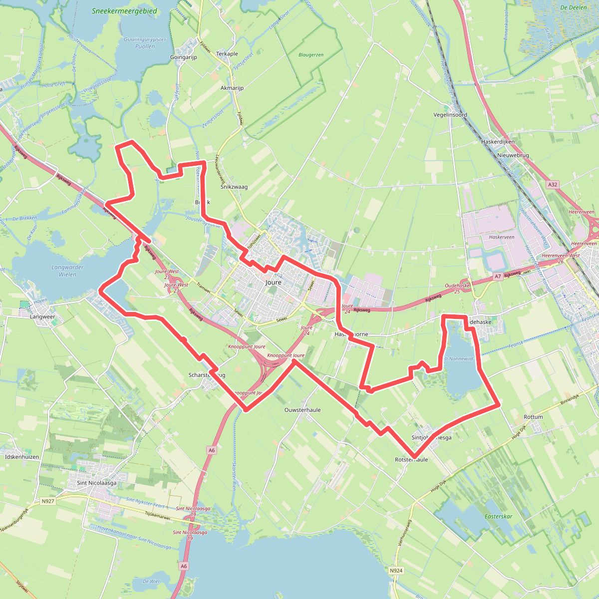 Combinatieroute fietsen, wandelen en varen rondom Joure