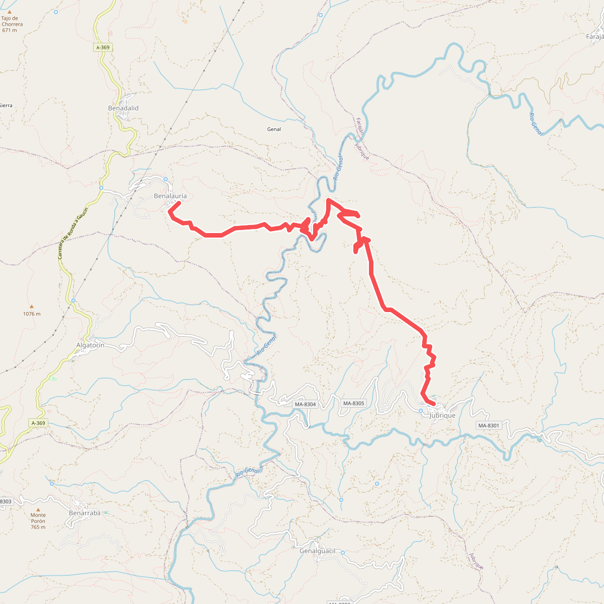 PR-A 291 Jubrique - Benalauría