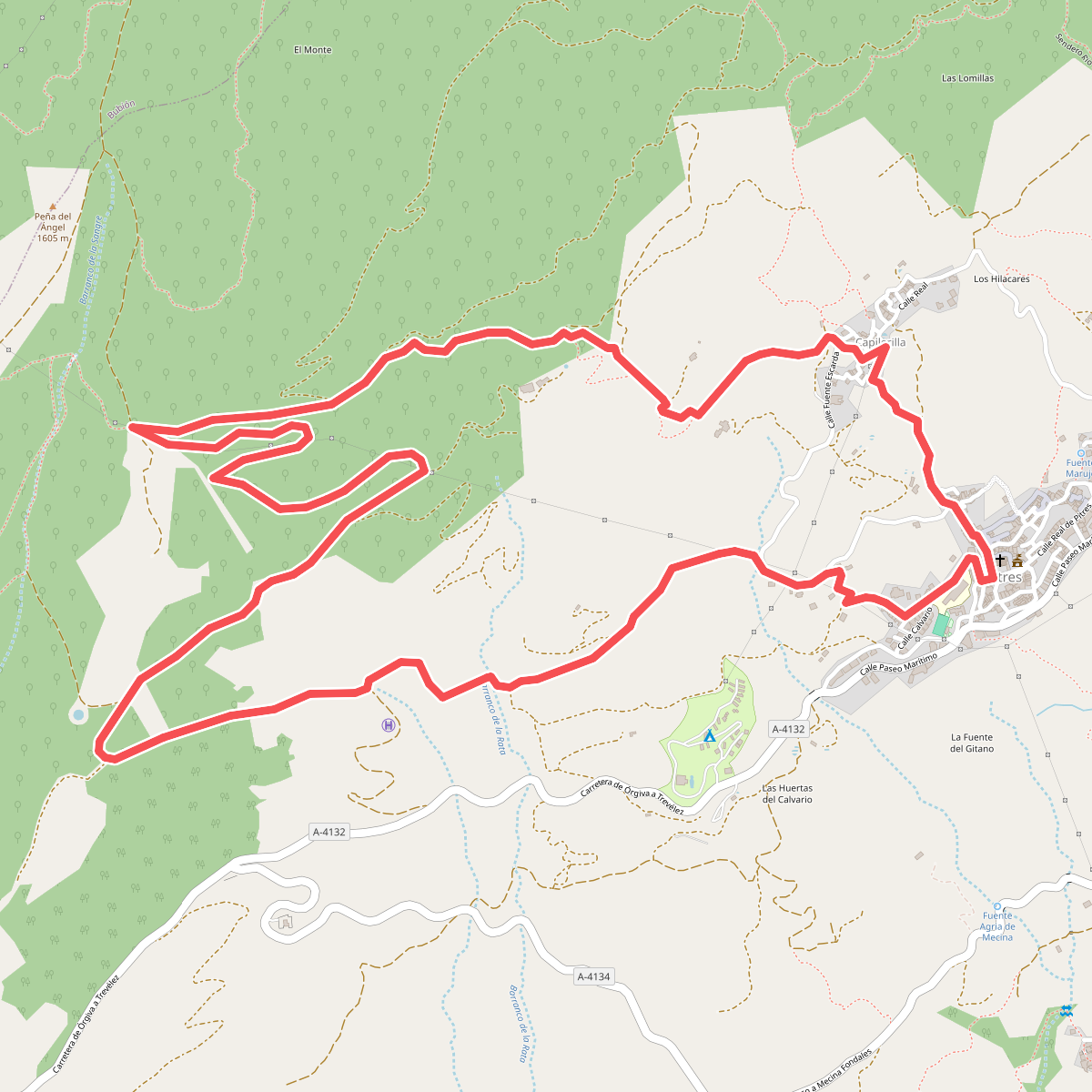 Pitres, cruce GR-7, Capilerilla, Pitres