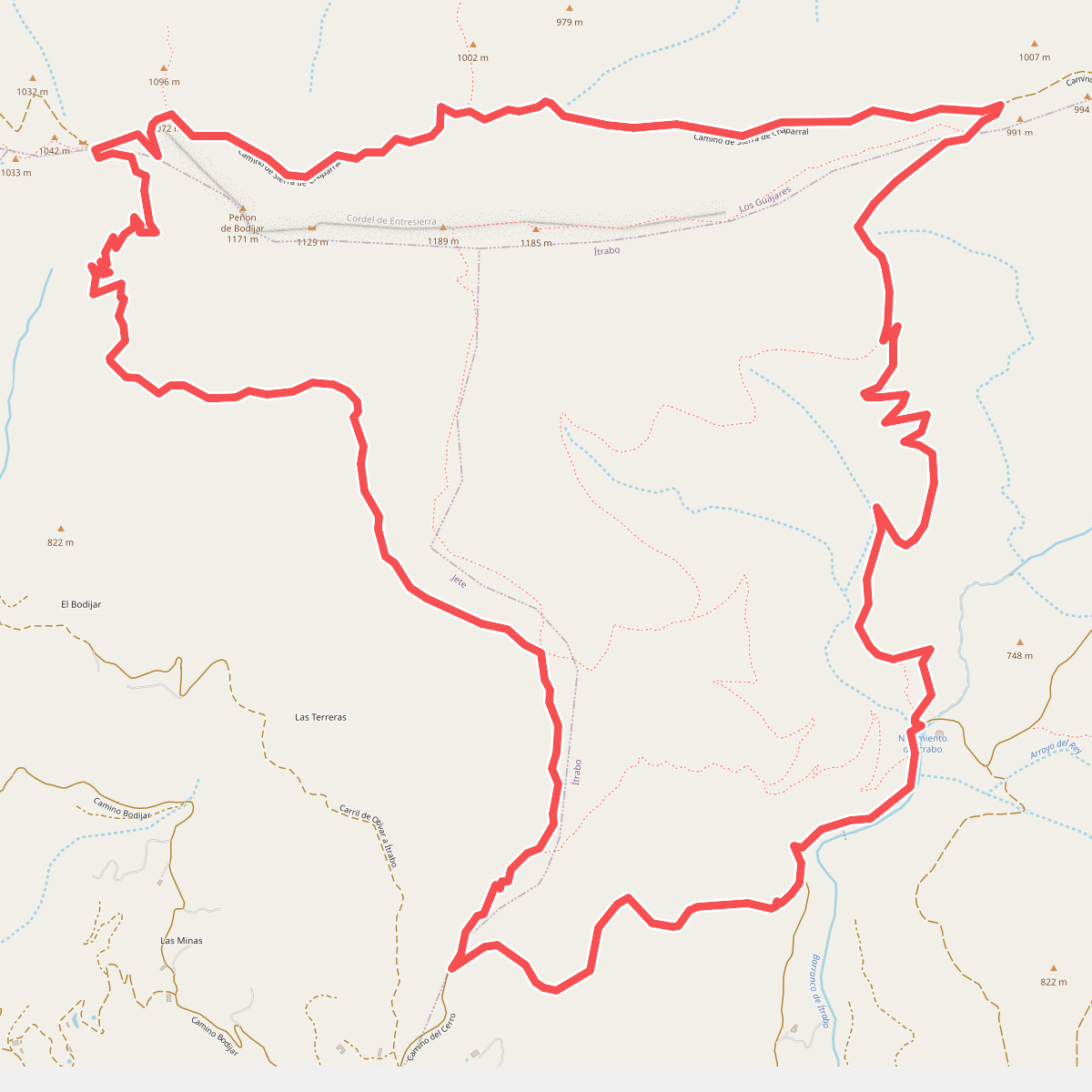 SL-A 282 Nacimiento río Ítrabo-Picacho Bodíjaras