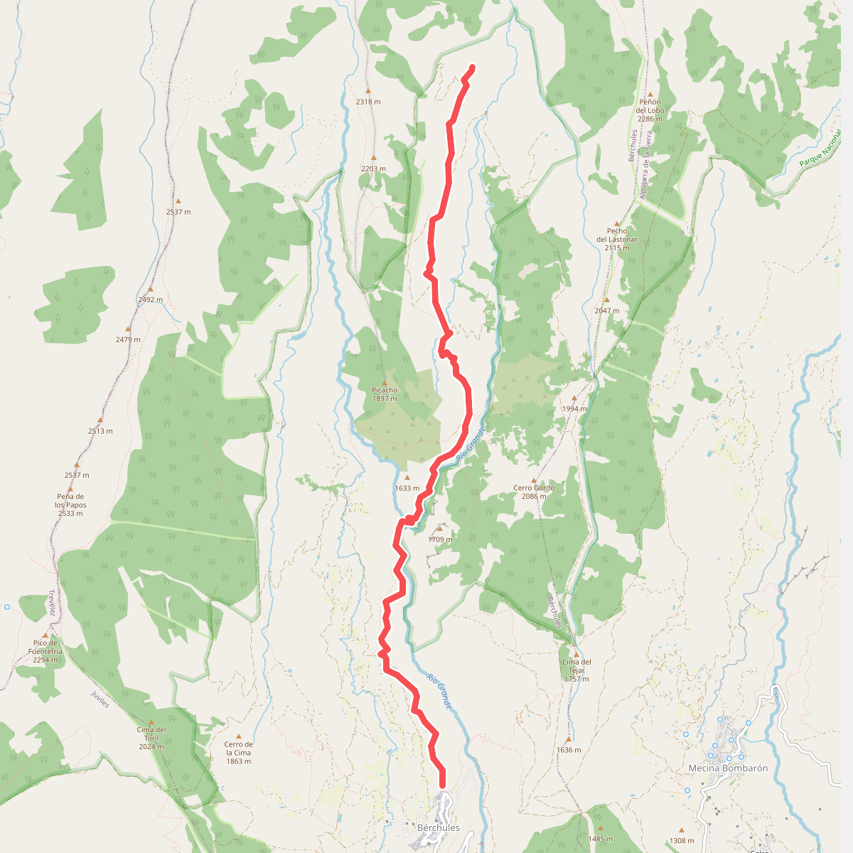 Sendero a la Junta de los Ríos