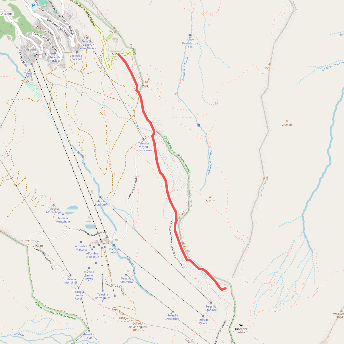 Hoya de la Mora - Posiciones del Veleta