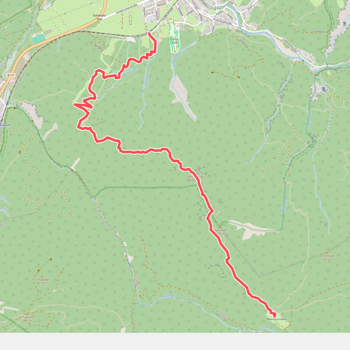 Scharnitz - Mühlberg - Oberbrunn-Alm