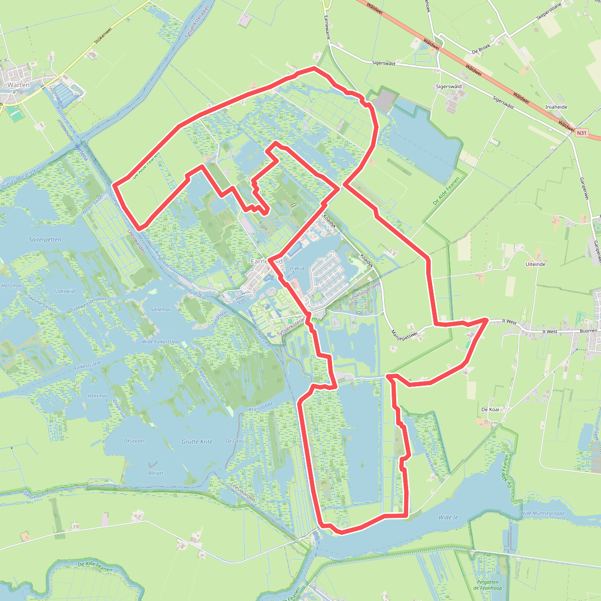 Wandelroute XL Nationaal Park De Alde Feanen