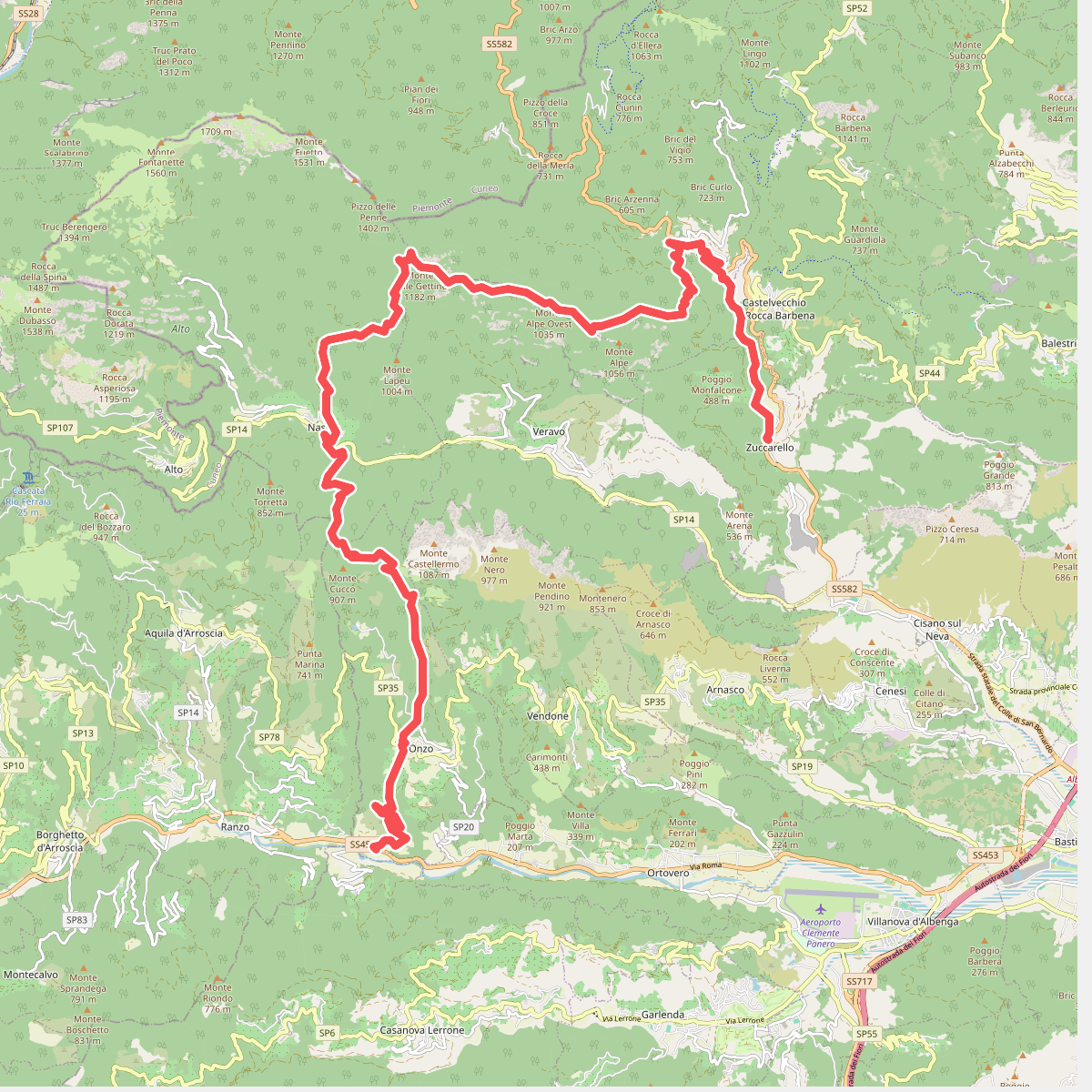 Terre Alte (Ponterotto - Nasino - Monte Alpe - Erti - Zuccarello)